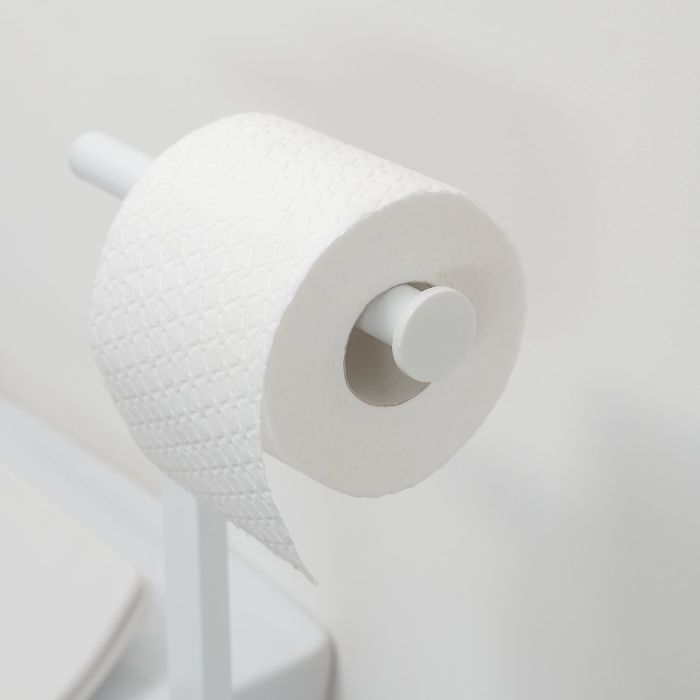 Pastatomas tualeto šepetys su WC popieriaus laikikliu Sealskin Square, baltas