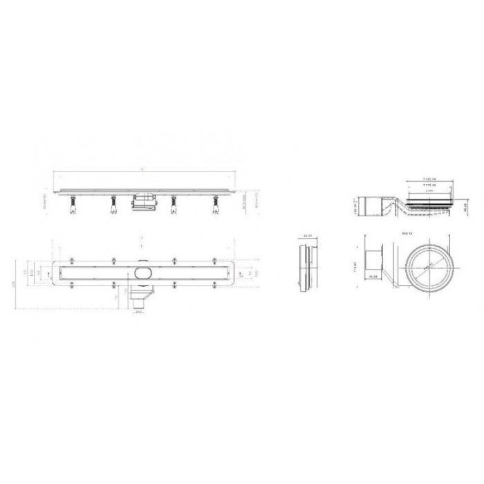 Grotelės latako FRAMELESS 850