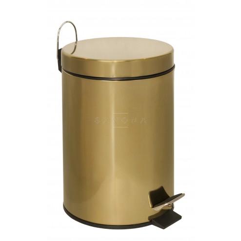Metalinė šiukšliadėžė su dangčiu, aukso spal., 3l, 22 x 18 x 24 cm