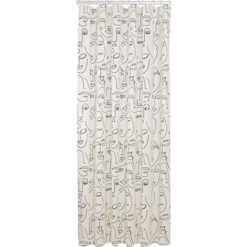 Vonios dušo užuolaida Sealskin Mind, juoda/balta(180x200)