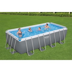 4.88m x 2.44m x 1.22cm Bestway stačiakampis karkasinis lauko baseinas su smėlio filtru ir kopetėlėm 56671