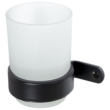 Haceka Ixi vienguba stiklinė su laikikliu stiklinė, matinė juoda