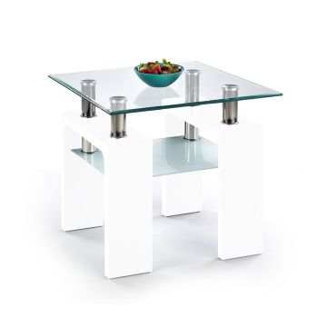 Kavos staliukas DIANA, 60/60/55 cm, balta