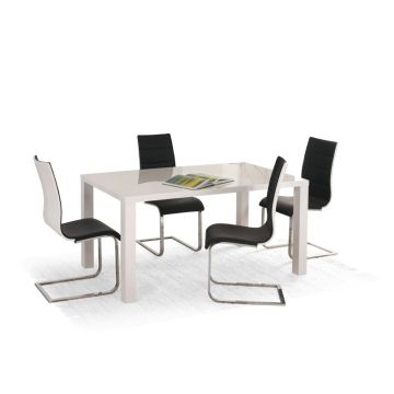 Valgomojo stalas RONALD, 80÷120/80/75 cm, balta