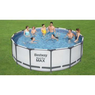 4.27m x 1.22m Bestway apvalus karkasinis lauko baseinas Steel Pro MAX, pilkas