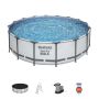 4.88m x 1.22m Bestway apvalus karkasinis lauko baseinas Steel Pro MAX, pilkas 5612Z