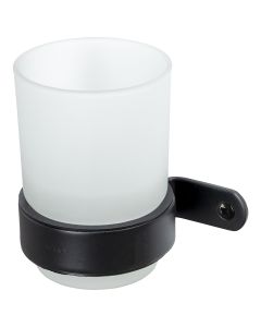 Haceka Ixi vienguba stiklinė su laikikliu stiklinė, matinė juoda