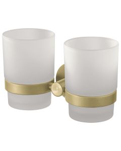 Haceka Kosmos dviguba stiklinė su laikikliu stiklinė, braižyto aukso spalvos