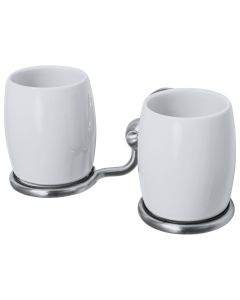 Haceka Allure dviguba stiklinė su laikikliu, matinio chromo