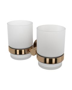 Haceka Kosmos dviguba stiklinė su laikikliu stiklinė, braižyto vario spalvos