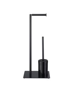 Pastatomas tualeto šepetys su WC popieriaus laikikliu Sealskin Tube, juodas