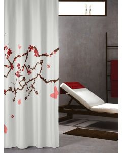 Vonios dušo užuolaida Sealskin Blossom, raudona (180 x 200)